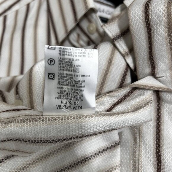 Versace Collection Business Fit Button Down Dress Shirt White Striped Sz 15.5/39 - Picture 9 of 10